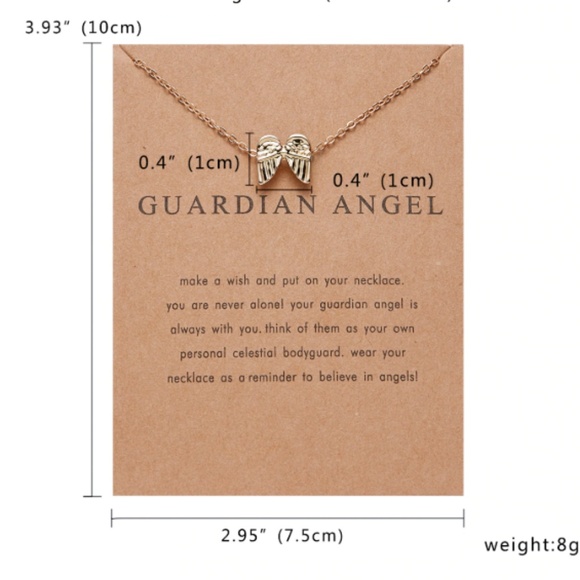 Boho Guardian Angel Layering Gold Charm Necklace - Picture 2 of 8
